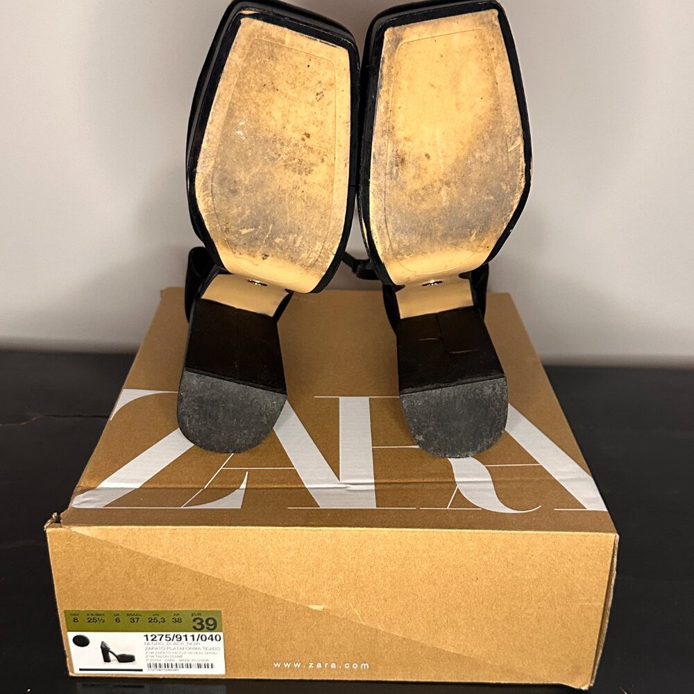 Zara Square Toe Platform Pump "Plataforma Tejido"… - image 4